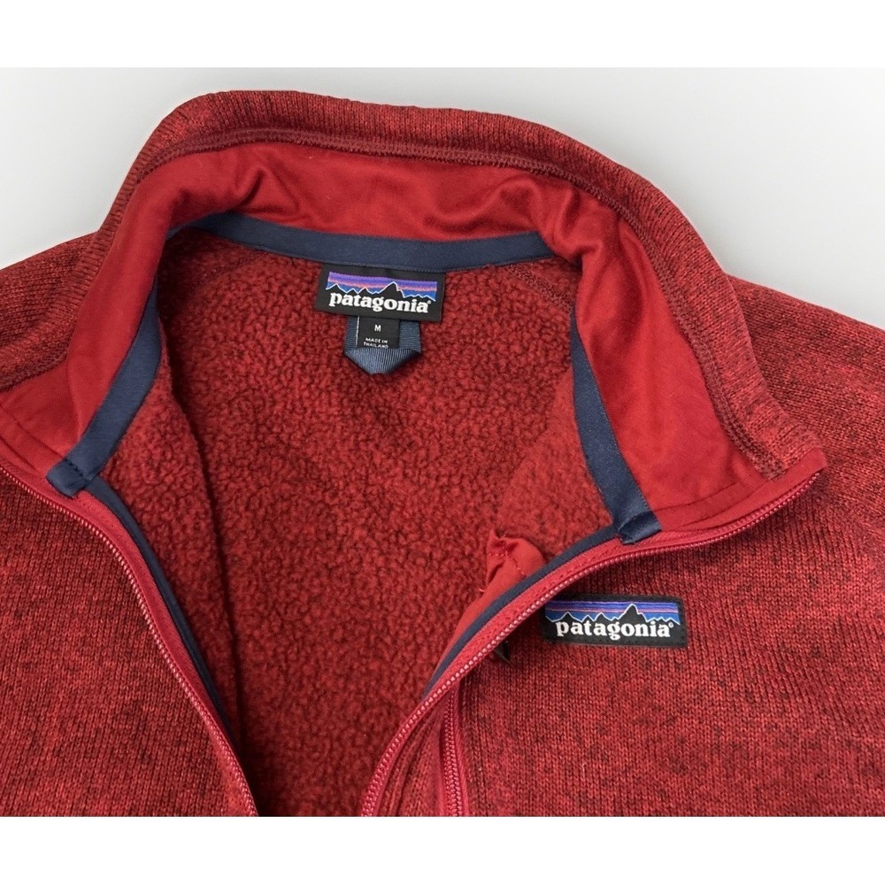 Mens Patagonia Better Sweater 1/4 Quarter Zip Fleece Jacket Sz M Red  25523 EC